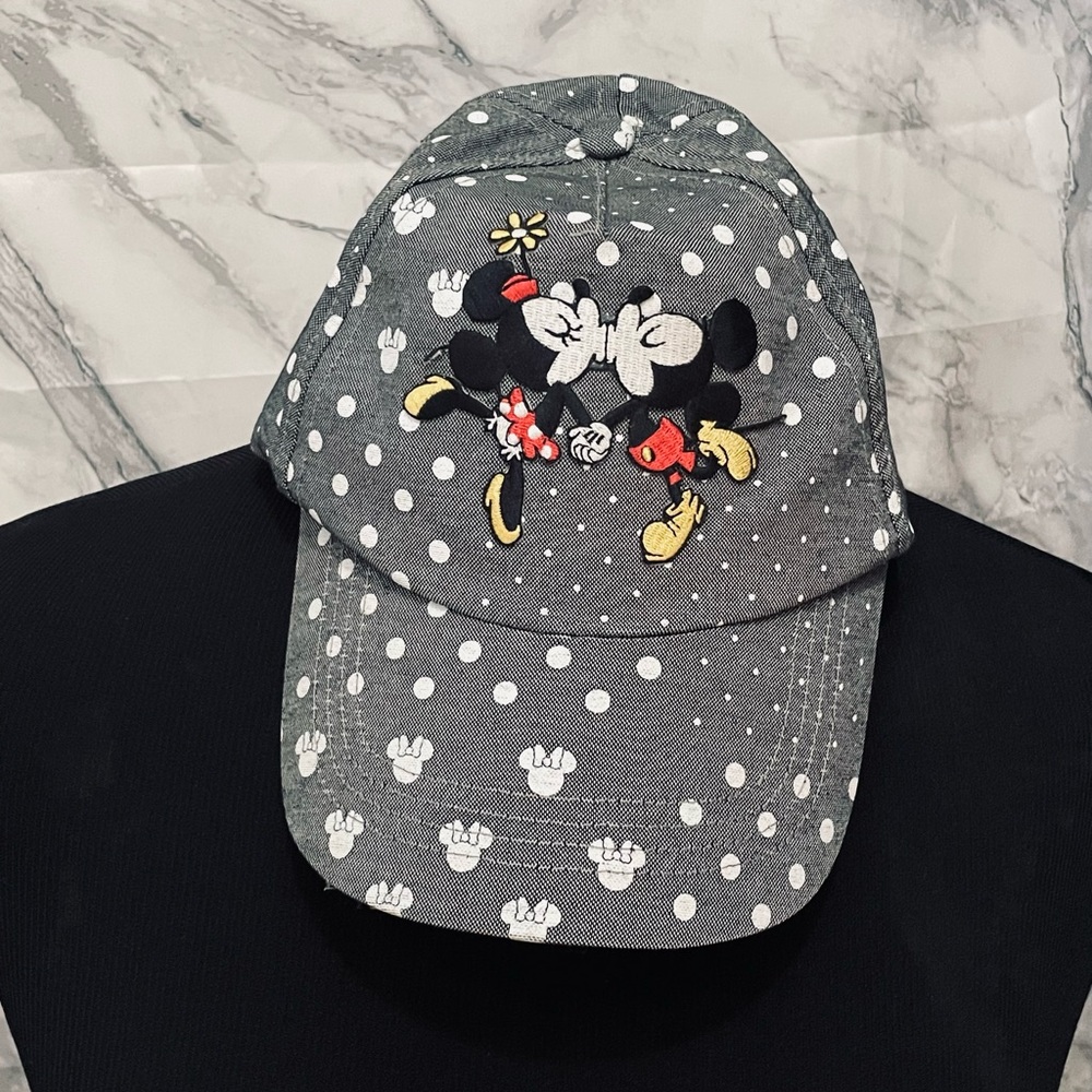 Disney Gray and Red Polka Dot Hat with Characters